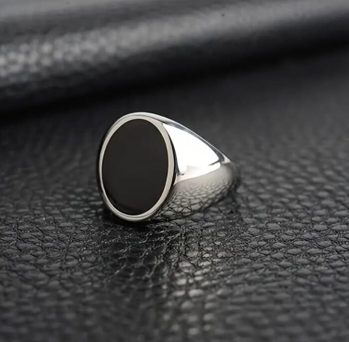 Synthetic Zirconia Inlaid Men'S Ring - Image 3